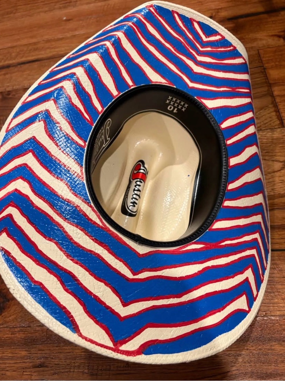 Kids Cowboy Hat- Buffalo Bills Zubaz - hand painted Size 6 7/8.   Bills Mafia